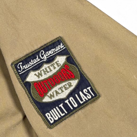 Vintage US Expedition Shirt Adult LARGE Brown Patches Scouts Outdoor Safari 90s - Picture 7 of 11